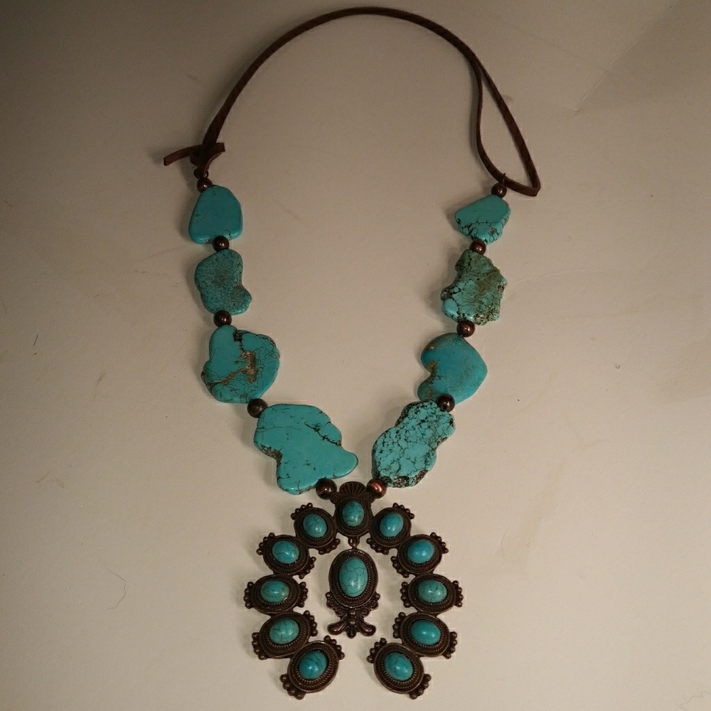 Turquoise Squash Blossom Necklace